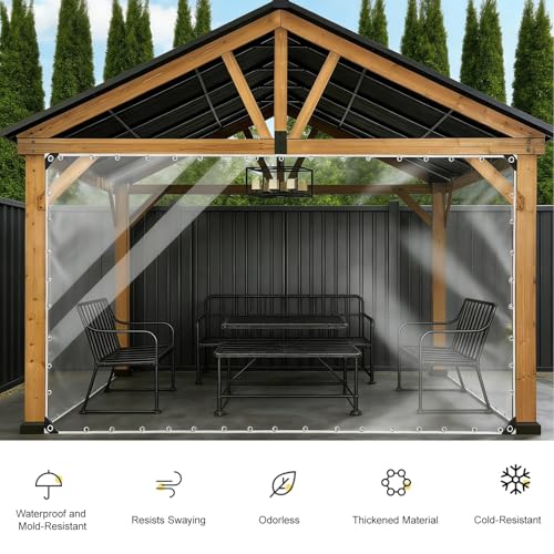 Lona impermeable resistente exterior transparente para coches y protección de techos 6
