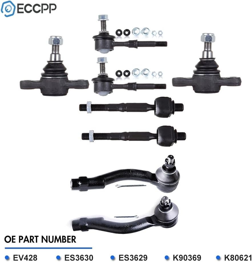 ECCPP - 8PCS Front Inner Outer Tie Rod End Sway Bar Link Lower Ball Joint Fit For Hyundai Sonata 2002-2005,For Hyundai XG300 2001,For Hyundai XG350 2002-2005, For Kia Amanti 2004-2006 Suspension Kit