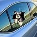 ZEREA 3D-Hunde-Aufkleber, niedlicher 3D-Schnauzer-Hund, für Auto, Fenster, Wand, Kühlschrank, Toilette und mehr, 19 x 30 cm, kreativer Auto-Aufkleber