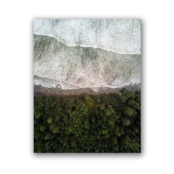 Affiche Photographie Aérienne Forêt Toile Premium Style Nordique Art Mural A2