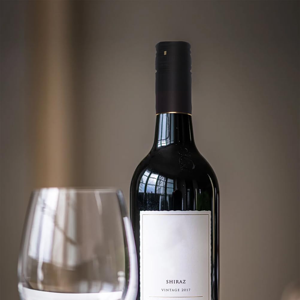 Cabilock 25pcs PVC Heat Shrink Capsules Wine Shrink Wrap Wine Bottle Capsules Shrink Caps for Wine Cellars Home Kitchen Use 30mm Black