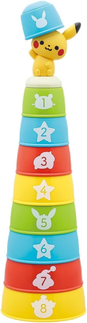 トイローヤル モンポケ コップがさね ( コップ遊び / 知育玩具 ) 赤ちゃん おもちゃ ( 指先遊び / 色遊び / 数字遊び ) ベビートイ コップタワー 重ねる 積む ポケモン商品画像