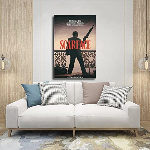 Ygulc Scarface Poster Classic Movie Poster For Room Aesthetic Canvas Poster Wall Art Decor Print Picture Paintings For Living Room Bedroom Decoration Unframe: 16X24Inch(40X60Cm) #TOP4