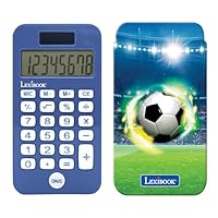 Lexibook, Football, Pocket Calculator with Protection Cover, Conventional and Advanced Calculator Functions, battery and solar-powered, Blue, C45FO