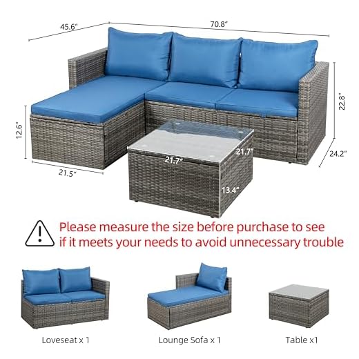 Shintenchi 3-Piece Outdoor Patio Sofa Set