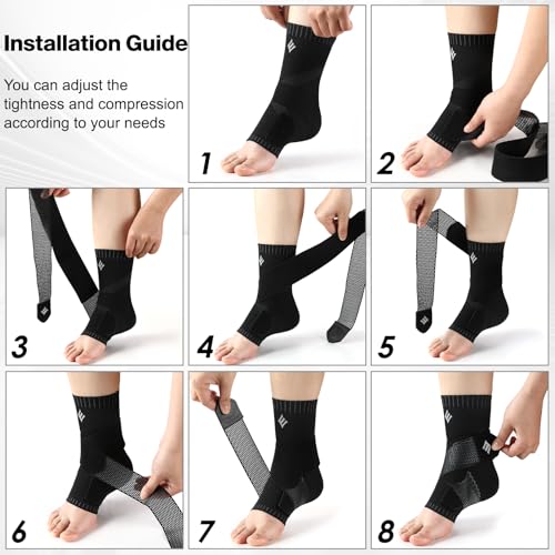 Image of NEENCA Ankle Brace for Women & Men, Ankle Support with Compression Wrap, Compression Sleeve for Sprained Ankle, Swelling & Heel Spur Pain, Achilles Tendonitis Pain Relief