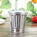 2pcs Mini Trash can & Iron Garbage can Pencil Cup Holder