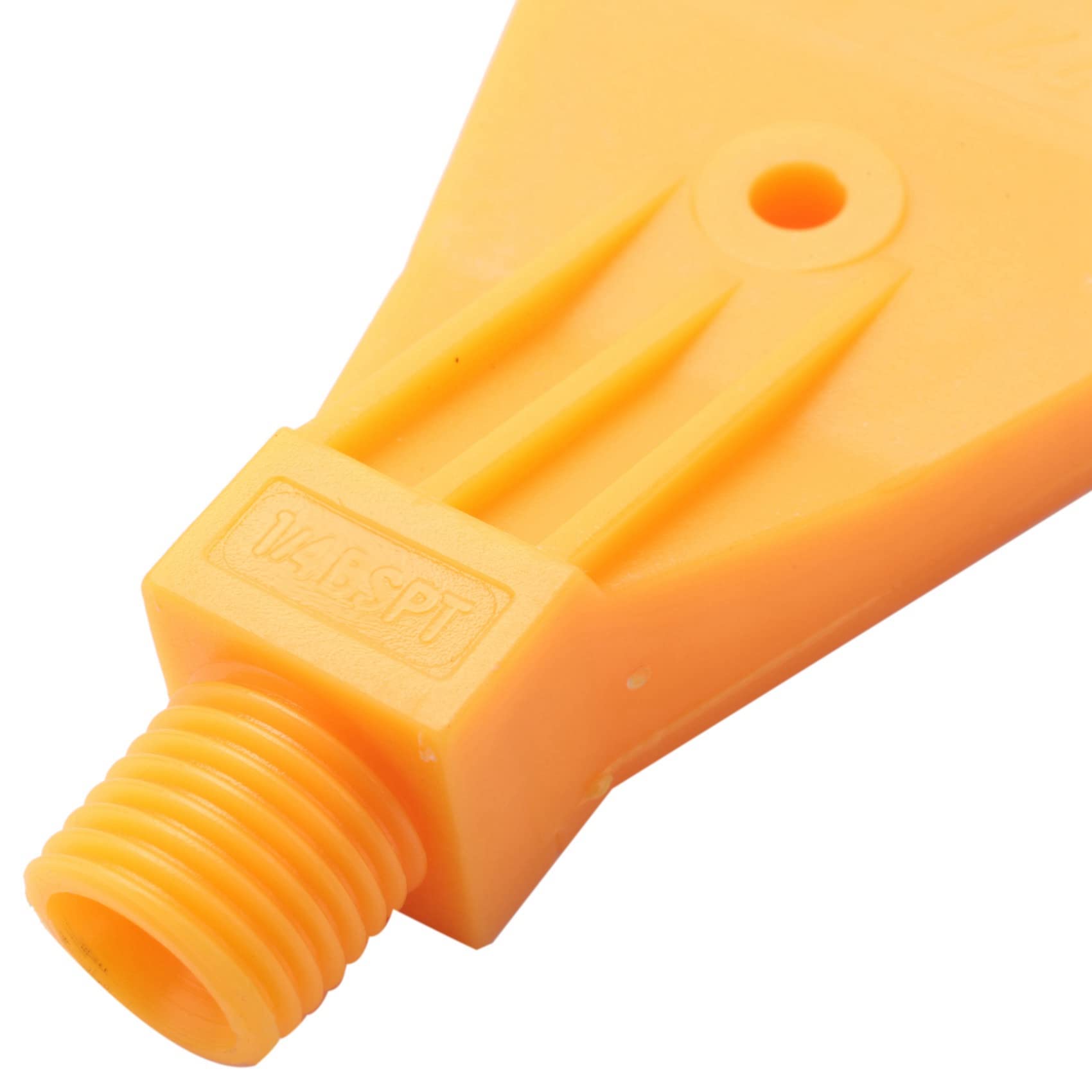 20X Ugello A Getto Piatto con Soffio D'Aria A Foro Singolo in ABS con Filettatura 1 / 4BSP Giallo
