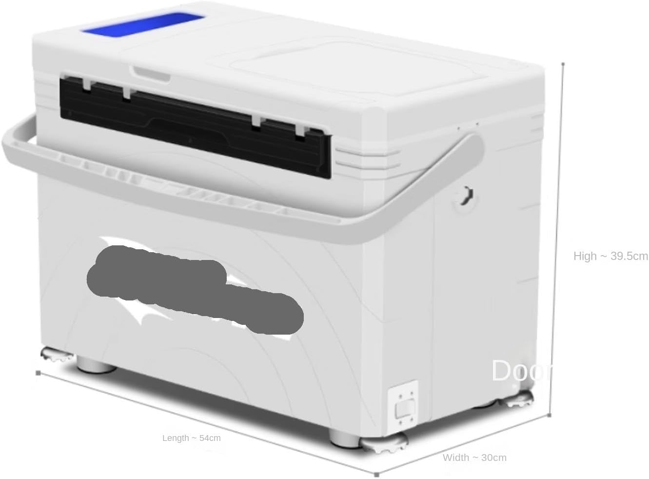 Fishing Tackle Box, 36L Insulation Fishing Box With Seat Folding Backrest Bait Coolers Four-legged Lift Tackle Art & Craft Case(White)