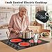 4 Burners Electric Stove Top with Knob Control,24 Inch,6000W Built-in Radiant Electric Cooktop, 9 Power Levels, Hot Warning, 220V Hard Wire(No Plug)