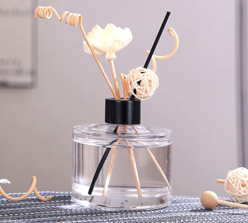 2x Leere Glas-Diffusorflaschen 50ml Mit Schwarzem Deckel – Für ätherische Öle & Reed-Sticks, DIY Aromatherapie