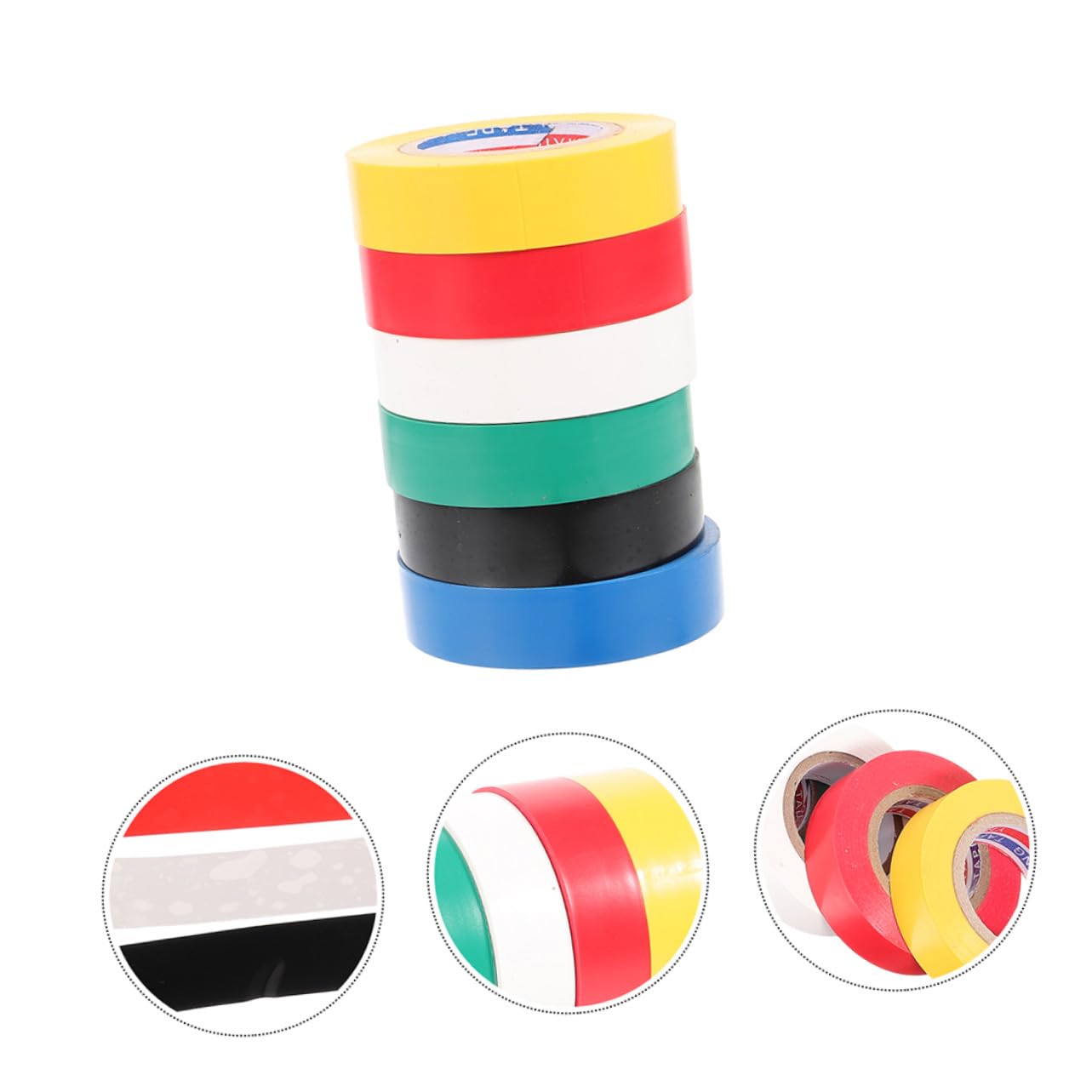 12rollos Cinta Aislante De Pvc Para Exteriores Cinta Eléctrica Ancha Para Proyectos De Bricolaje y Reparación De Cables De Colores Para Aislar Puertas y Ventanas