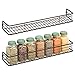 mDesign Set da 2 Portaspezie da parete – Scaffali a muro in metallo per dispensa – Pratico organizer da parete ideale in cucina per spezie e preparati – bronzo