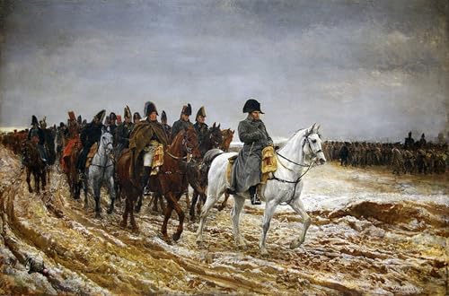 Cuadro de lienzo decorativo Campaña francesa de Meissonier vintage de 60x90cm