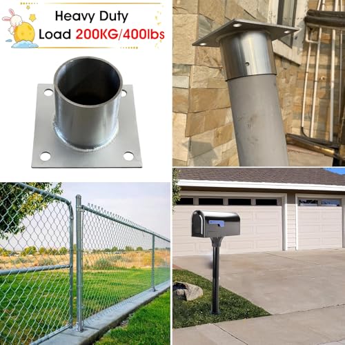 Durable Ground Screw-in Post Anchors for Fences & Light Posts - 8 Pack, 3 Inch Round Flange, Concrete Compatible, Heavy-Duty Base for Secure Installation