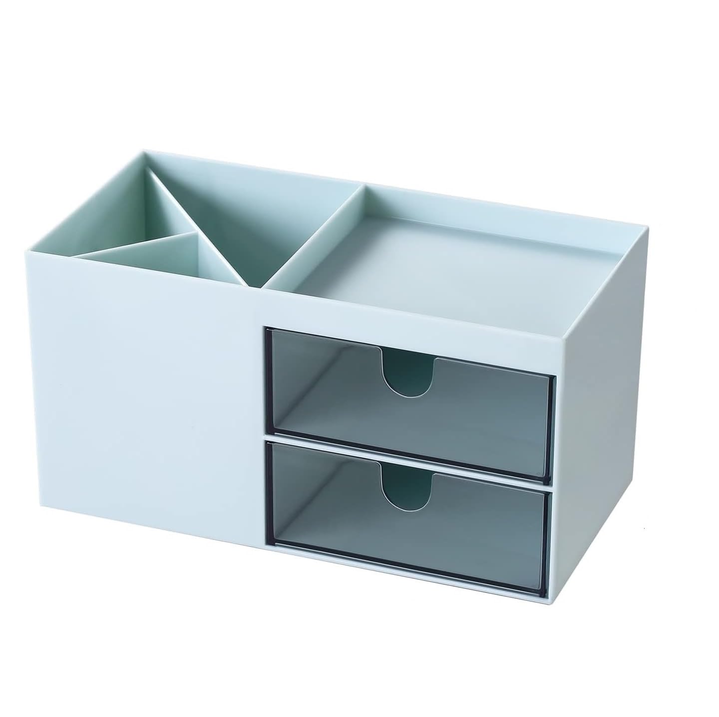Organizer da scrivania con portapenne, portaoggetti in plastica con cassetti, organizer per trucchi per ufficio e scuola, soluzione di archiviazione da scrivania, perfetto per la gestione del