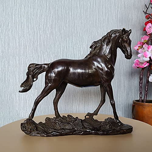 Youfine Horse Tabletop Display Statue Real Bronze Casting- 8.3″ Height Animal Figure Sculpture For Home Office Decor Handcrafted Art Collection #TOP1