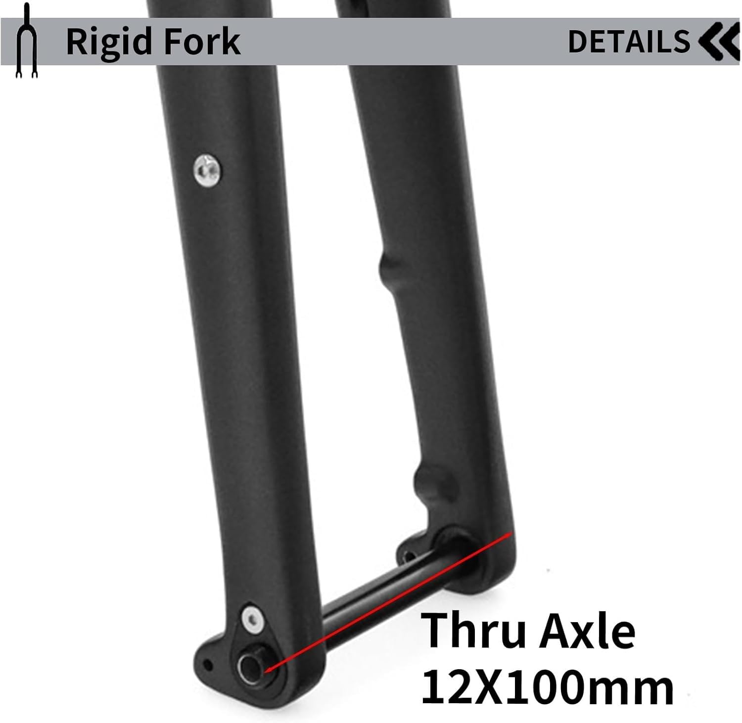 Horquilla rígida carbono 700C Ruta/Gravel Disc 12x100mm 1-1/8" Recta/Cónica