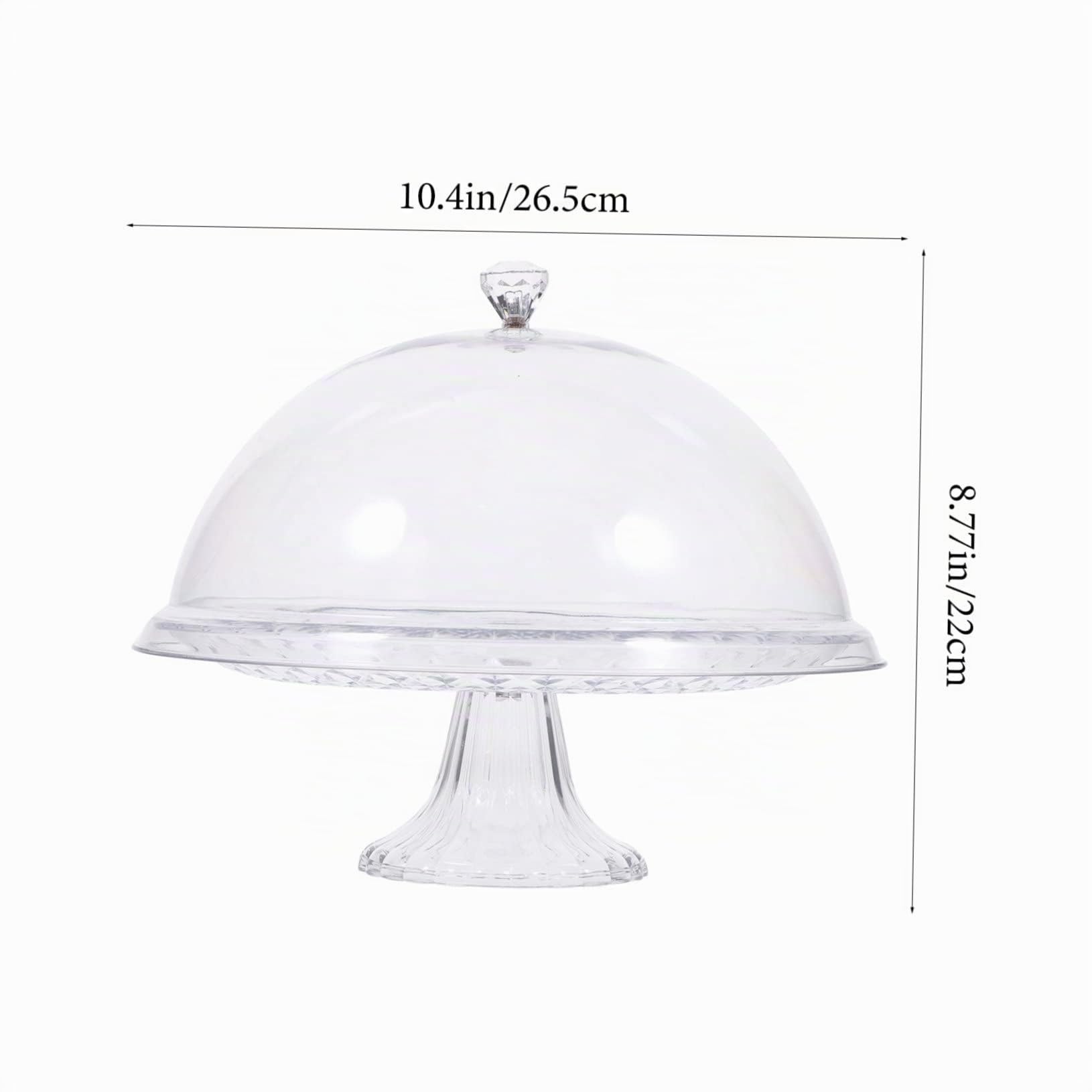 Campana para Tarta Tapa de Acrílico Transparente 1 Set | Diseño Delicado y Creativo, Asa Integrada, Uso Multifunción para Servir y Conservar Temperatura