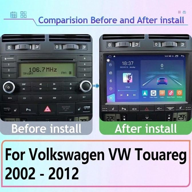 Android Auto inalámbrico para VW Touareg 2002-2012 con pantalla Carplay Bluetooth 2