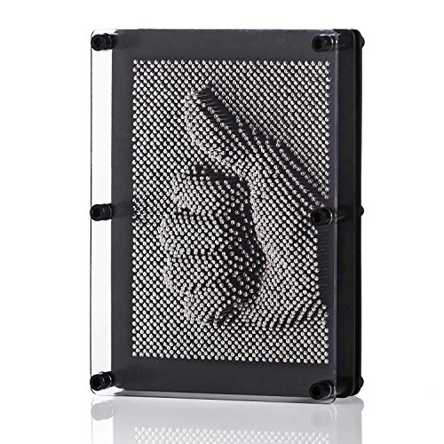 GOODS+GADGETS 3D Nagelbild Pinart Bild Pinpressions Skulptur Retro Spielzeug 20 x 15 cm mit Metallnägeln Deko-Bild Dekoration aus Nägel