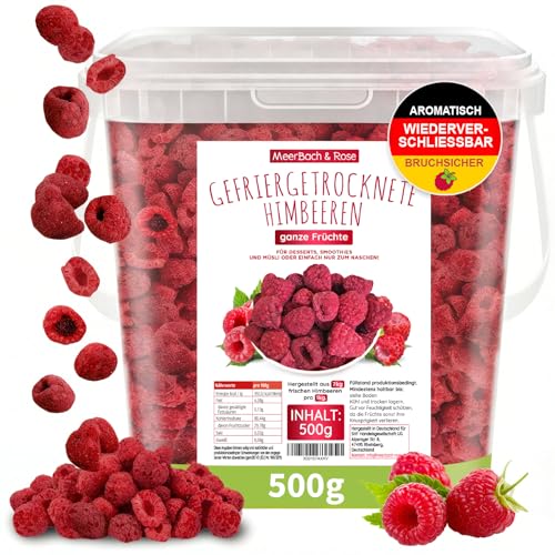 Meerbach & Rose Himbeeren gefriergetrocknet, KEINE Chinaware, 500g gefriergetrocknete...