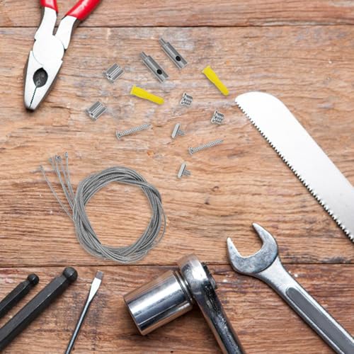 Kit para colgar luces de cadena de acero inoxidable cable de lámpara colgante techo 6