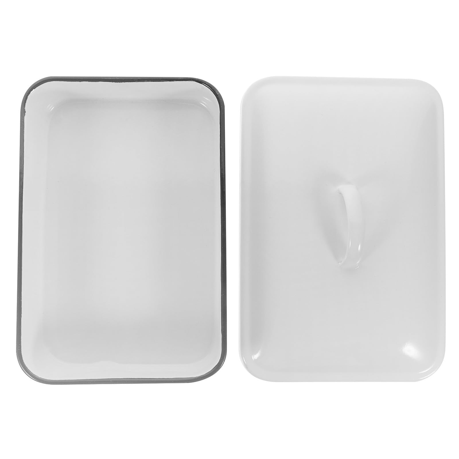 VILLCASE Bandeja para Hornear Esmaltada de Color Claro, Resistente al Calor, 4 Fulcros Base, Multiusos para Postres en Fiestas de Fin de Semana