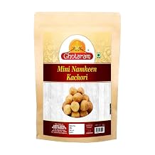 Ghotaram Dry Jamnagar Mini Kachori Spicy and Crispy Gol Kachaudee, Foodie Favourite, Tasty and Authentic Dry Mini Kachauri Nashta, Filled with daal and spices Fry in Earthnuts oil-250 * 1Pack