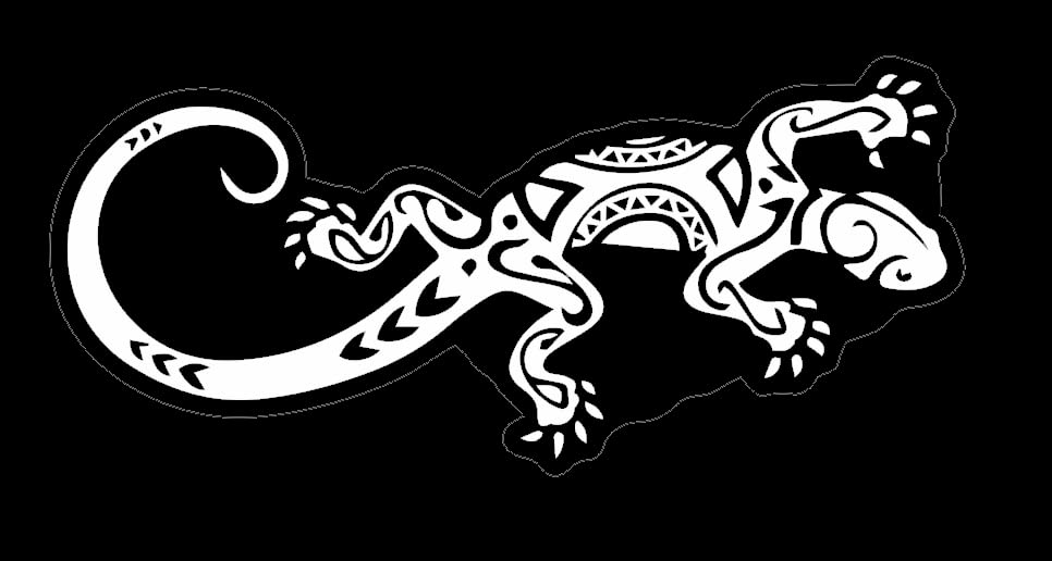 MAKTEM Ethnic Gecko Lizard Vinyl car Decals, Ethnic Stickers Diversity Mandala Style,Peel and Stick, 1Pc (White)