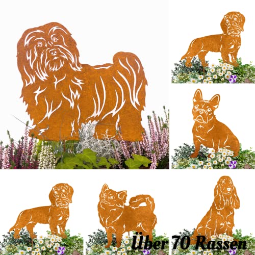 Terma Stahldesign Gartenstecker Edelrost Hund Havaneser Handmade Germany, Höhe 30cm tolle gartendeko aus Rost-Metall, deko rostoptik, Rostfiguren Tiere Cover