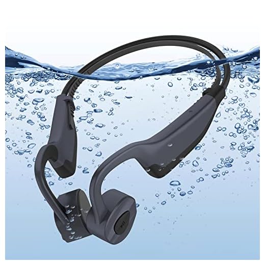 Bone Conduction Headphones Bluetooth Open Ear Earphones for Swimming Diving IPX8 Waterproof Sports Built-in 16G Memory Grey (Gray)