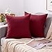 MIULEE Zestaw 2 kwadratowych poszewek na poduszki, ze sztucznego lnu, na sofę, krzesło, kanapę, do sypialni, salonu, dekoracyjne poszewki na poduszki, 60 x 60 cm, czerwone wino