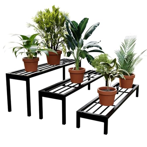 Image of Indoor /Outdoor Metal Planter Stands for Flower Pots - Space Saving Design - 100kg Load Capacity