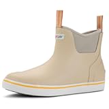 Men&apos;s Ankle Fishing Deck Boots for Men-Waterproof&comma;Professional Non-Slip Soles for Wet Slippery Surface&comma;Neoprene Rubber Rain Boot&sol;Shoes for Hunting Boating Gardening