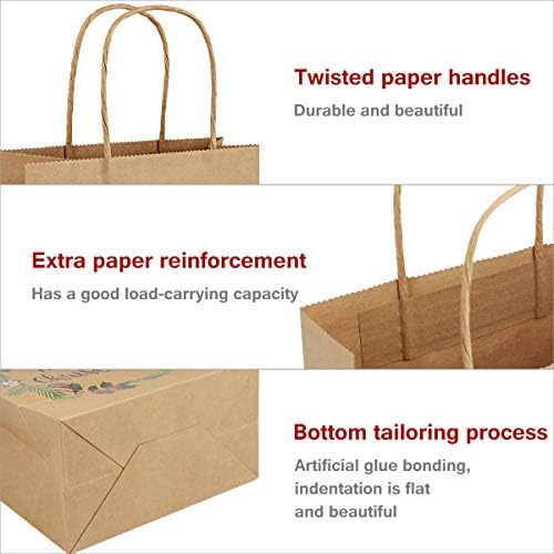 Toyvian Christmas kraft Gift Bags Goody Bags Xmas Assorted Christmas Prints for Kraft Holiday Paper Gift Bags christmas Gift Bags Classrooms and Party Favors (Assorted 12 Styles, 3 Sizes)