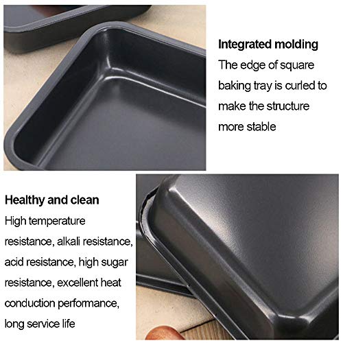 Suny Smiling 2 Pack 8 Inch Square Cake Pan, Nonstick Bakeware Carbon Steel Toast Mold Baking Tray for Cakes, Bread, Pizza - Thumbnail 2