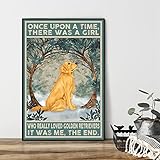 Photo Gallery curteny targa in metallo vintage con scritta "there was a girl who really loved golden retrievers", poster con cane, stampa artistica dorata, decorazione da parete dorata, 20 x 30 cm Photo Gallery curteny targa in metallo vintage con scritta "there was a girl who really loved golden retrievers", poster con cane, stampa artistica dorata, decorazione da parete dorata, 20 x 30 cm