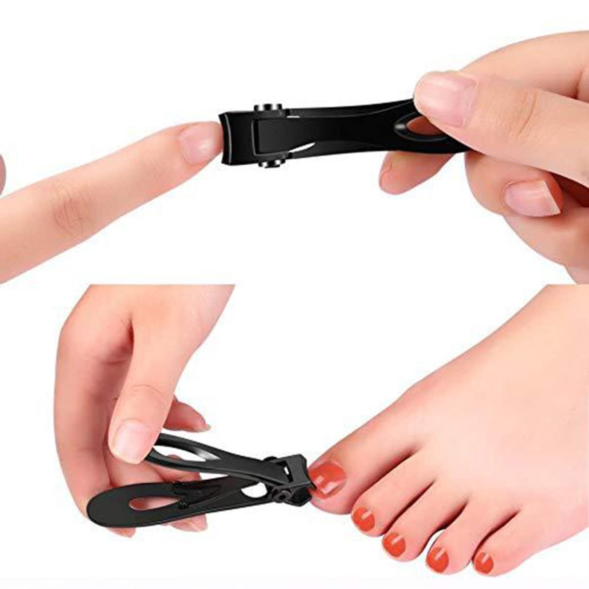 FRCOLOR Forbicine Per Unghie 6Pcs Unghia' unghia' unghia Larga in Acciaio Inox Professionale Mascella Modella Le Donne Uomo Nial Kitnero Nero E Apertura per Clipper Clipper