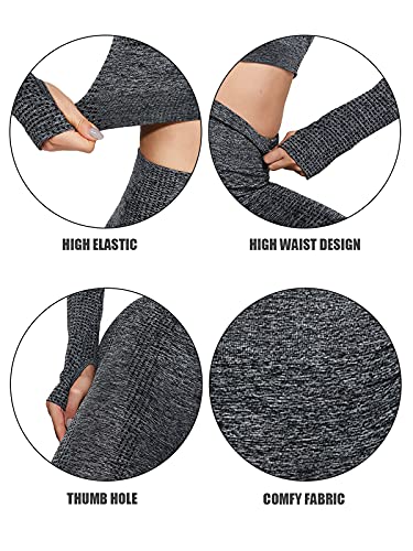 Gleeter Women’s Workout Outfit 2 Pieces Seamless High Waist Yoga Outfits Activewear Sets for Women