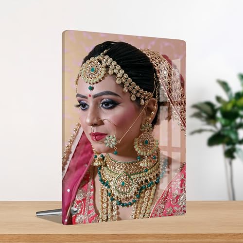 Image of 6 inchx8 inch Frameless Table Photo Frame With Stand | Customised Photo Frame With Photo | Acrylic Photos Frame Personalized Gift | Birthday & Anniversary Gift for Girlfriend, Boyfriend, Wife, Husband