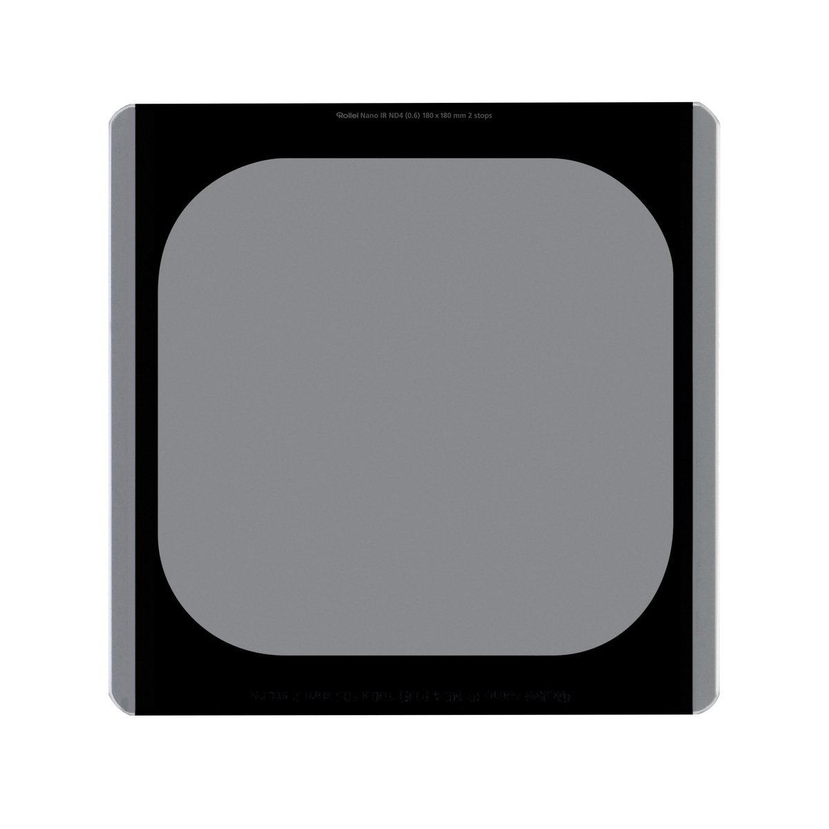 Rollei Filtro rectangulare profesionale Mark II – Filtro de Densidad Neutra (180x180 mm) Gorilla Glass - ND4 (2 Stops/0,6) Sistema 180 mm
