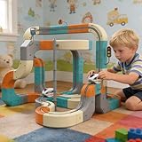 Yonsaeik 3D Infinity Track 126 PCS Electric Train Set with 3D Flexible Track, Interactive Race Track Toy for Kids, Buildable STEM Train Set for Creative Play, Ages 3–8