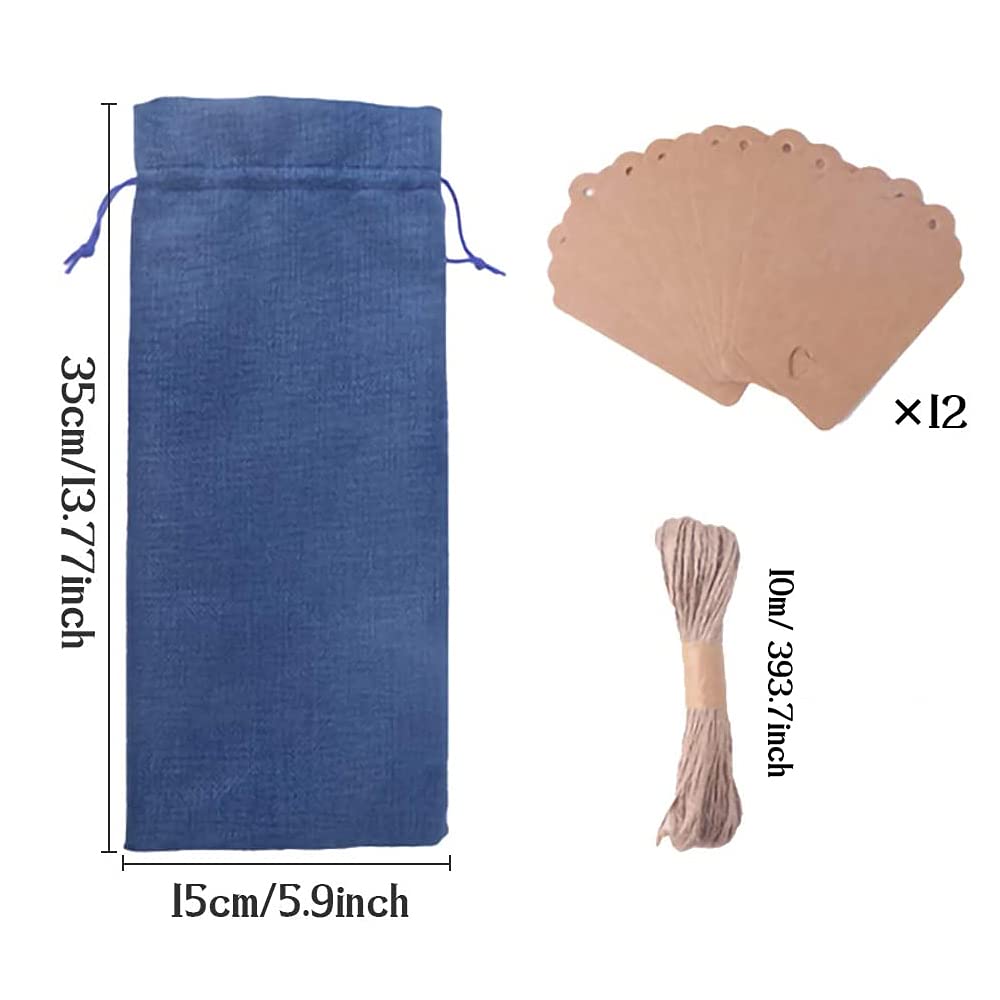 24Pièces Sacs De Vin En Toile De Jute Sacs De Bouteille De Vin De Jute Avec Cordons Sacs-Cadeaux