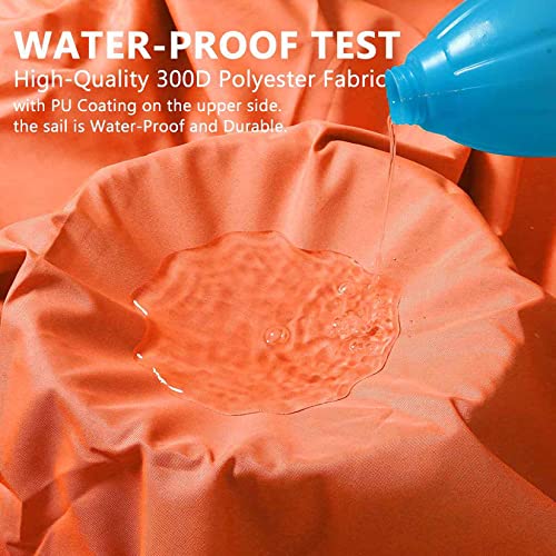 Voile d'ombrage orange 3x3x4m imperméable sans perçage