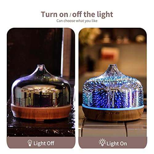 Porseme Giant + Afantty Essential Oil Diffuser 3D Glass Aromatherapy Ultrasonic Humidifier Cool Mist, Auto Shut-Off,Timer Setting, Bpa Freefor Home Office Hotel Yoga Gym Leisure Spa Gift #TOP5