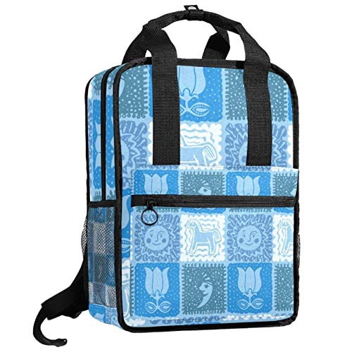 Sac à dos enfants motif cage à oiseaux et fleurs avec sangles réglables