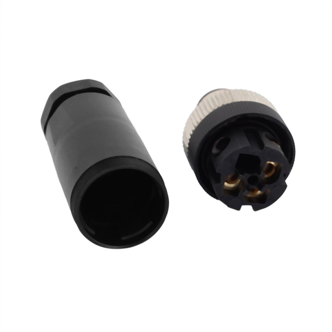 Aexit M12-3 Thread Microscope Accessories 3P Male Core Assembly Metal Lock Ring Waterproof Cable Connector Slide Cover Slips Screw Crimping