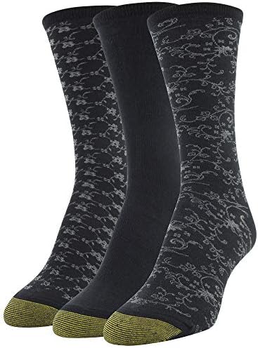 womens gold toe dress socks Women's Scrolls Crew Socks, 3 Pairs, black floral/black/black vine, Shoe Size: 6-9 : Buy Online at Best Price in KSA black and gold cocktail dress
