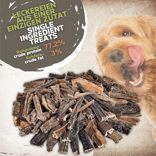 Rinderpansen für Hunde 1 kg (ca. 35–40 Stück) | Natürliche Kausnacks | Luftgetrocknet & getreidefrei | Hypoallergen & fettarm | Welpen & ausgewachsene Hunde geeignet